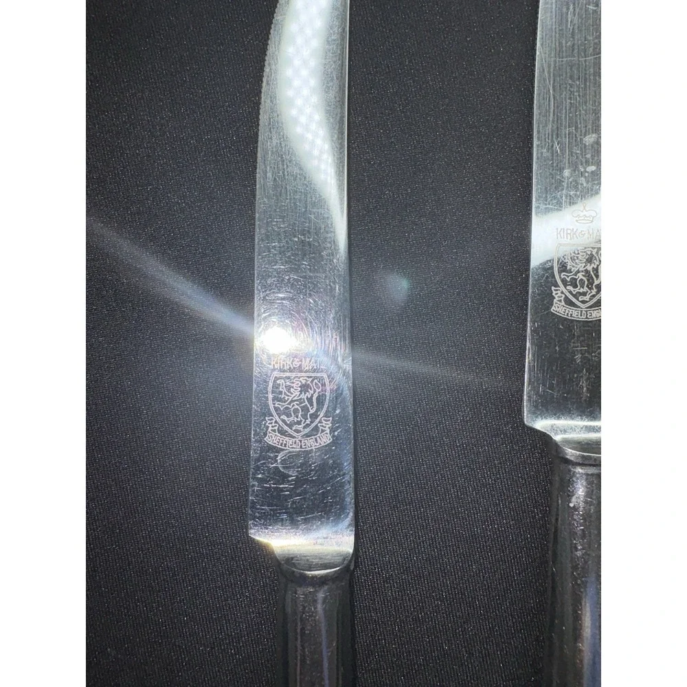 Set 3 Kirk & Matz‎ Classic Steak Knives Forged Stainless Sheffield England Rare